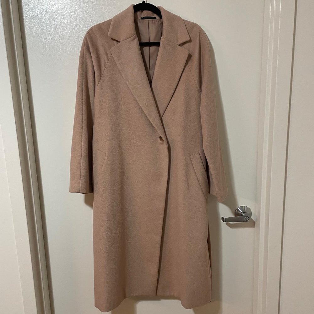 Uniqlo Women Wool Blend Wrap Coat Pink Size S